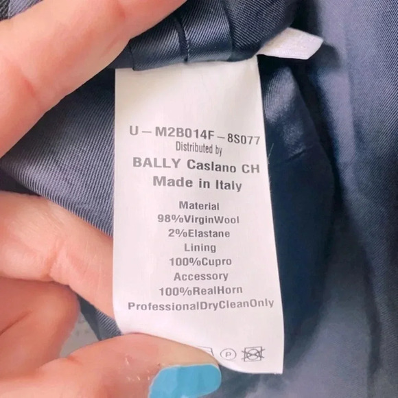 BALLY Men’s Suit Jacket in Dark Navy Size 44 - Picture 9 of 16